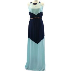 Teal and Navy Maxi Dress